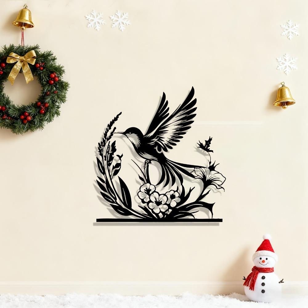 1pc Metal Bird Wall Art, Iron Craft Statue Mural, Garden Outdoor Fence Home Decor, Modern Elegant Design, Housewarming Gift for Bird Lovers