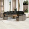 Vidaxl 11-Cz. Garden Furniture Set With Cushions, Grey Rattan Pe
