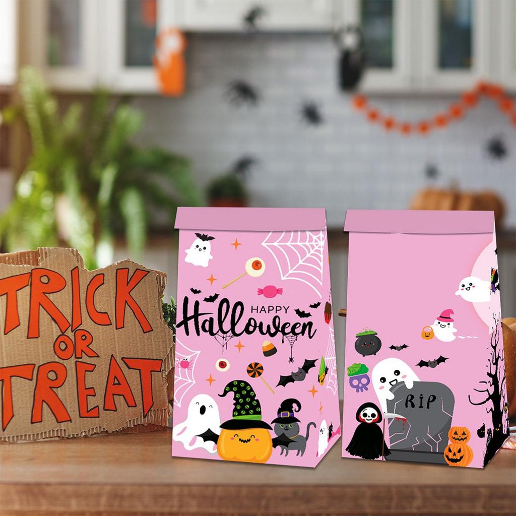 Halloween Snacks, Paper Bags, Cute And Funny Sealing Stickers, Decorative Props, Party Supplies.