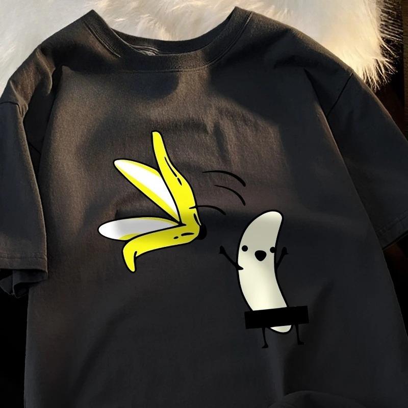 2026 New Summer Unisexs Tshirt  100 Cotton Instantprint Banana Pattern Loosefit Versatile Casual And Comfortable