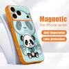 Blue Coat Panda Pattern Case For iPhone 17 Pro Max Magnetic For Magsafe Skin Feeling Cover For iPhone 16 15 14 13 Pro Max