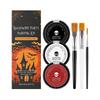 Fond de ten gotic + Pictură pe față și corp negru și roșu Machiaj de Halloween, Set de pictură pe față și pensulă Cosplay Party Scenă