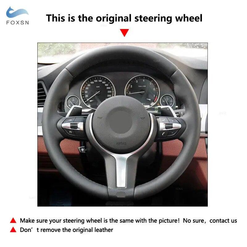 For BMW M Sport F30 F31 F34 F45 F46 F22 F23 M235i M240i X1 F48 X2 F39 Perforated Leather Steering Wheel Cover Trim Protective