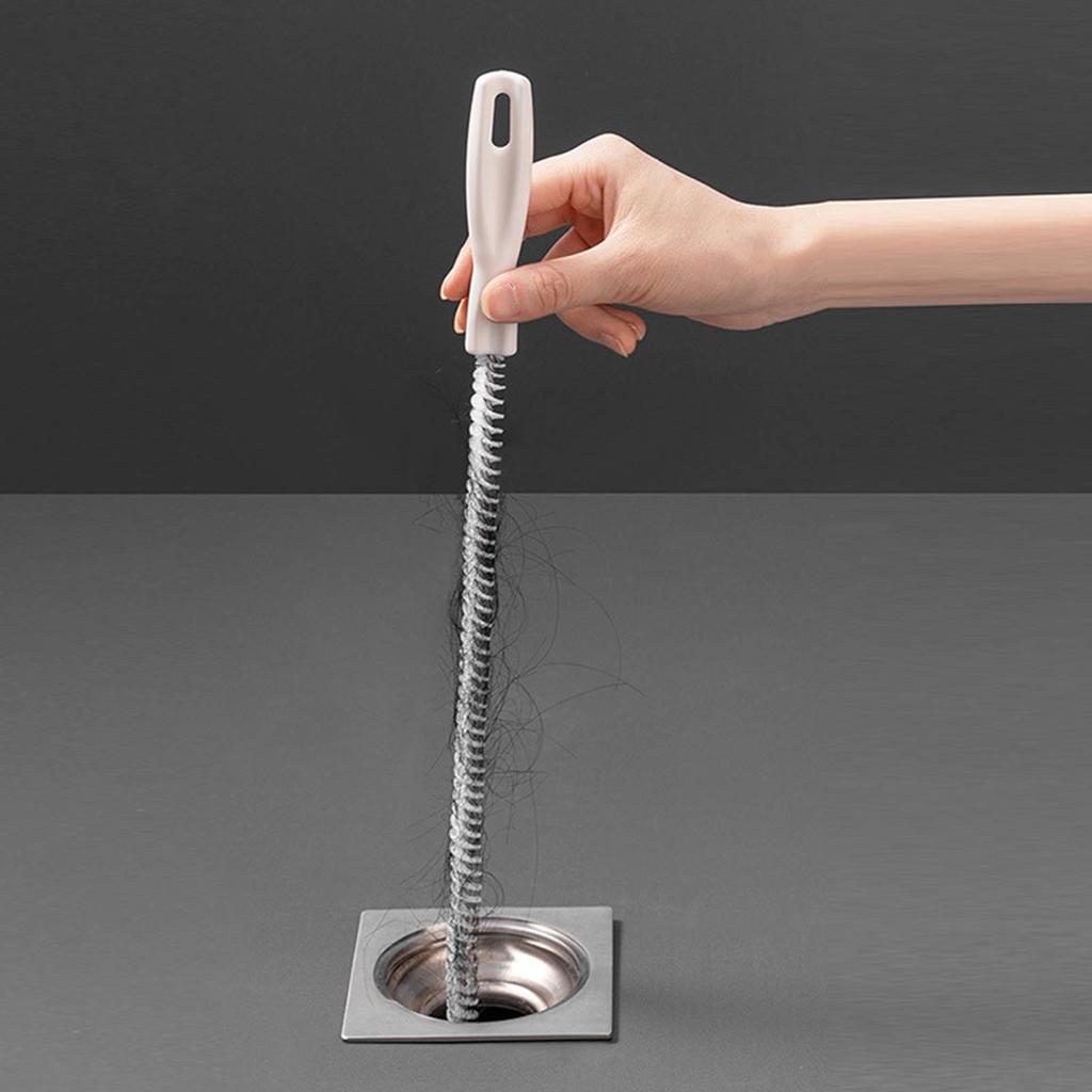 Sink Hair Remover Bathroom Drain Clog Tool Household Freely Bent Pipe Dredge Device White 45cm 500