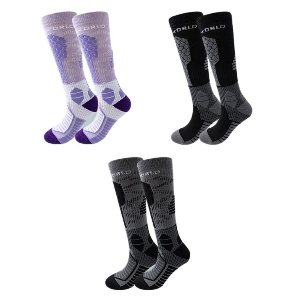 2 pairs Warm Sports Socks High Elastic Mountaineering Socks Soft Ski Socks  Winter Season