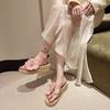 Platform Outside Slides High Up To 5cm Heel Flip Flops Shoes for Women Flowers Sandals 2025 Trend Summer Sale 39 Woman Slippers