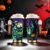 532ml Coffee Cup Halloween Moon Graveyard Ghost Tree Tombstone MotifPortable Thermos Carrier Strap Travel Cup Metal Travel Cup