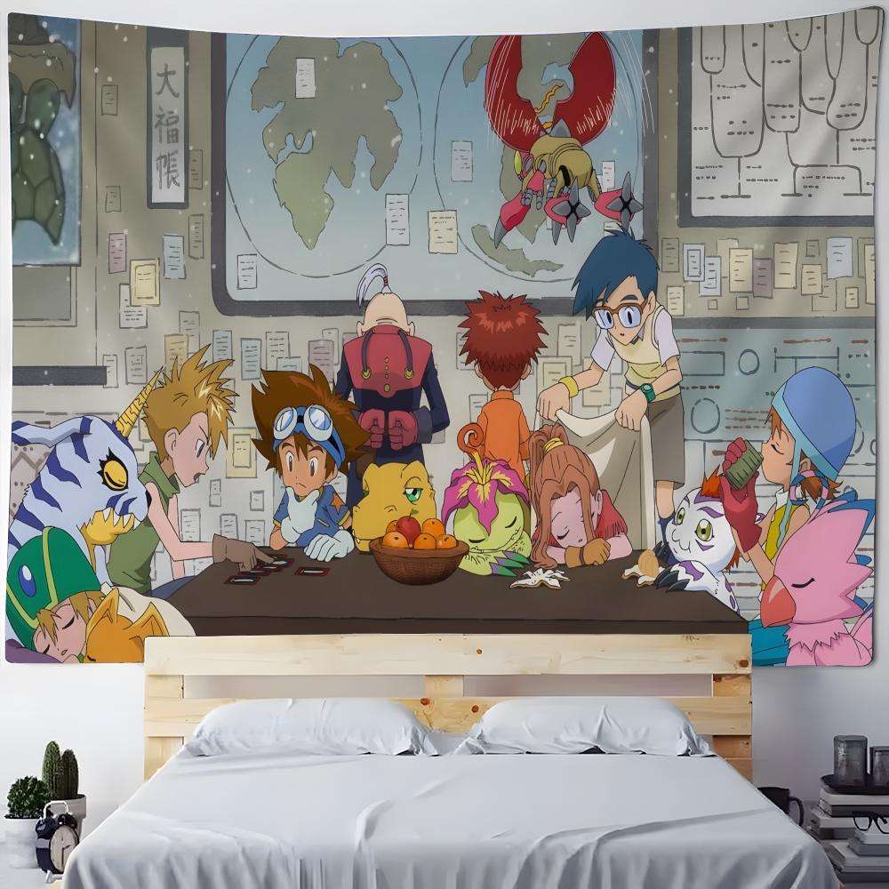 Tapestry Anime Tapestry Wall Hanging Bohemian Wall Tapestries Mandala Home Decor Accessories D-Digimon