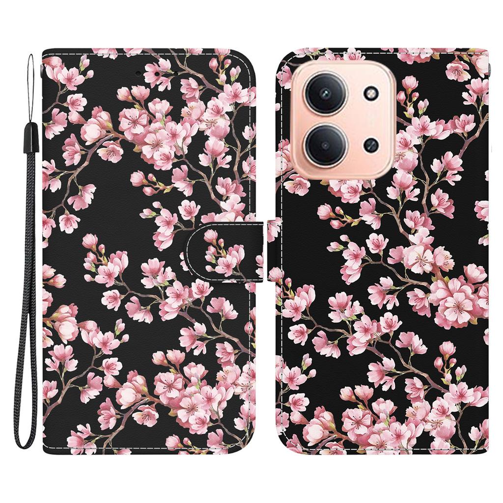 For Xiaomi Redmi 15C 5G (EU) (173mm)/15C 4G (EU) (173mm) Wallet Phone Case Pattern Printing Leather Flip Cover with Strap