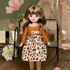 30cm BJD Toddler Princess Doll with Long Hair and Flower Accessory