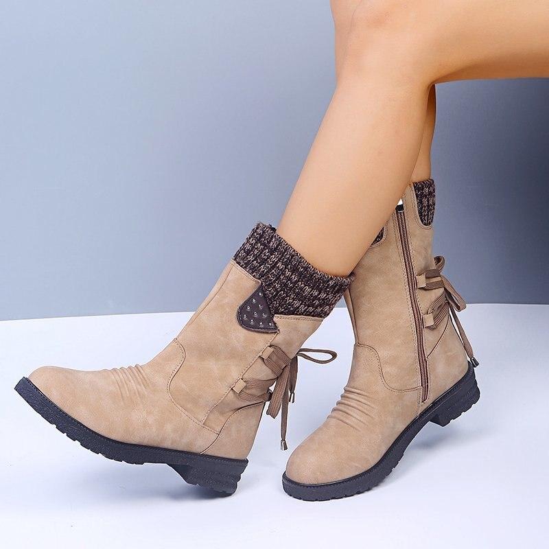 2023 Women 'S Boots Large Size Casual Ankle Boots Suede Round Toe Woman