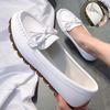 Doudou shoes women's non-slip spring and summer new flat-soled single shoes soft sole one pedal pregnant women comfortable mother white nurse shoes