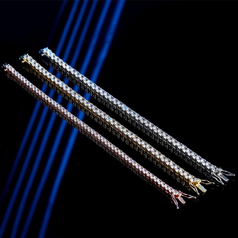 925 Silver Moissanite Bracelet 0.1ct 3mm D VVS1 Diamond with GRA for Women Sparkling Wedding Party Fine Jewelry