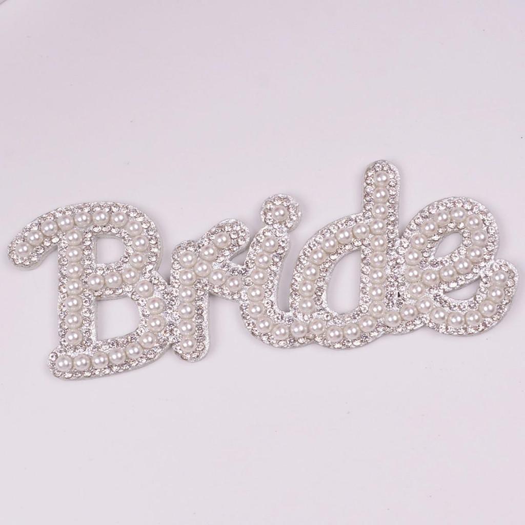 Exquisite Pearl Bride Rhinestone Letter Stickers for DIY Fashion: Clothing, Shoes, Hats Accessories