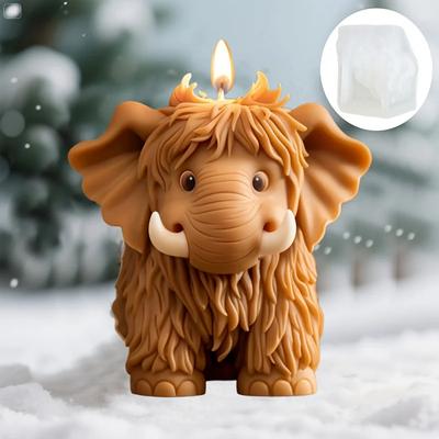 3D Niedliche Mammut Kerze Silikonform Elefantenform Harzform Niedlicher Elefant Gipsform Neujahr Weihnachtsgeschenk Bastelformen