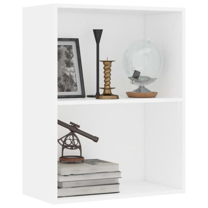 Bibliothèque - vidaXL - 2 niveaux - Blanc - 60x30x76,5 cm - Bois d'aggloméré