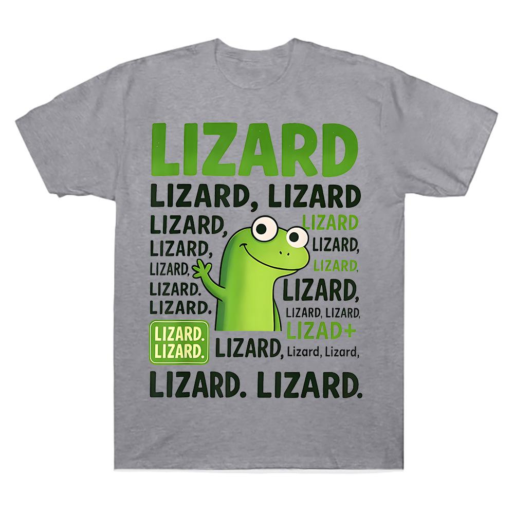 Lizard Meme T Shirts Viral Meme Lizard Cartoon Print Clothing Funny Meme Lizard Cotton Comfortable Tees Trendy Unisex T-shirts