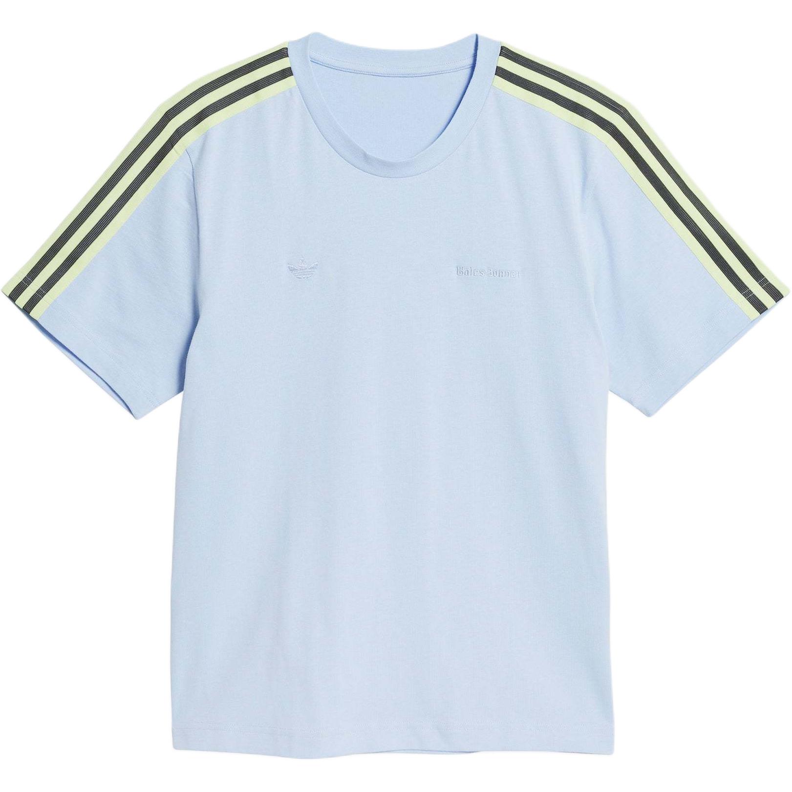 

Adidas Originals X Wales Bonner SS24 Удобная модная футболка с круглым вырезом в полоску с коротким рукавом Мужские топы белые JF2906 S