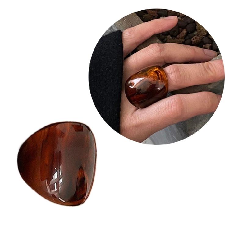 Bijuterii Sofisticate din Rășină Ton Chihlimbar Bogat Design Confortabil Accesoriu pentru Deget Designuri Ușoare Accesorii