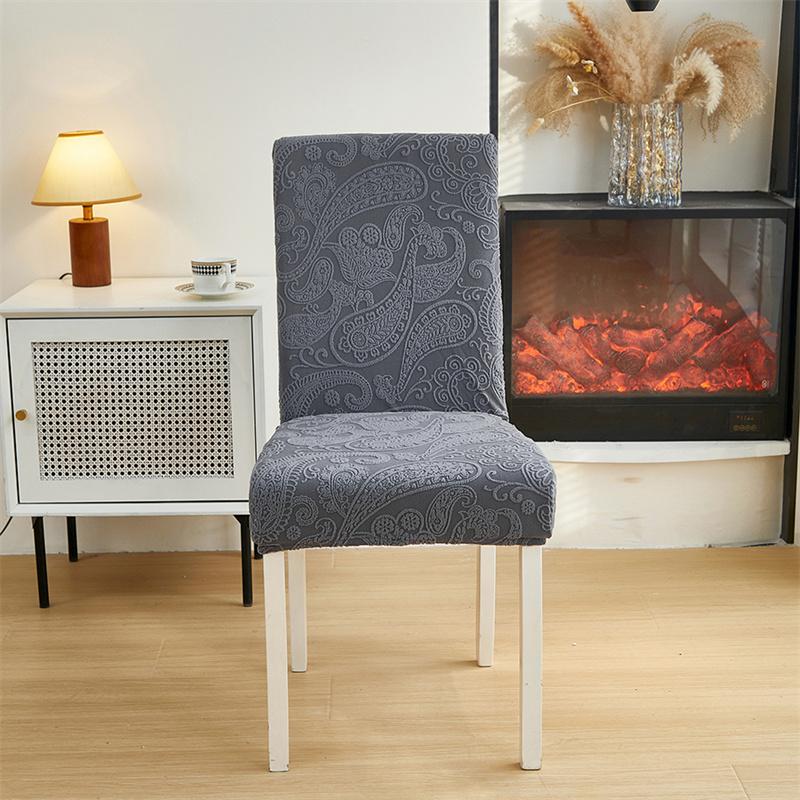 1Pc Nordic Style Jacquard Dining Chair Covers Elastic Durable All-inclusive Chairs Protector Slipcover for Living Room Banquet