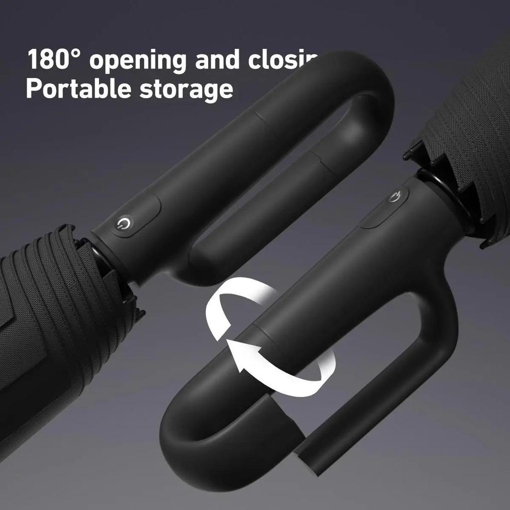 Automatic Folding Umbrella, 1 Count/60pcs Portable Rain Umbrella with Loop Buckle, Windproof