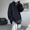 Men's Plus Size Casual Loose Knit Half-Zip High-Neck Pullover Sweater for Autumn and Winter