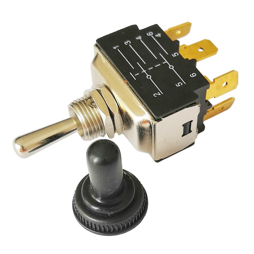 DPDT Toggle Switches with Sheath for Electrical Equipment KEDU HY29D 6 Pins Tab M3.5 Screw