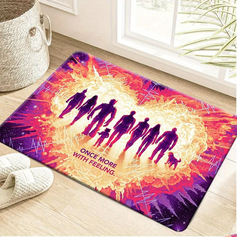 Bath Mat 1pc, Spider- Red Black Silhouette, MARVEL Flannel Rectangular Mat, Bathroom Non-Slip Entrance Mat, Fun Door Decoratio