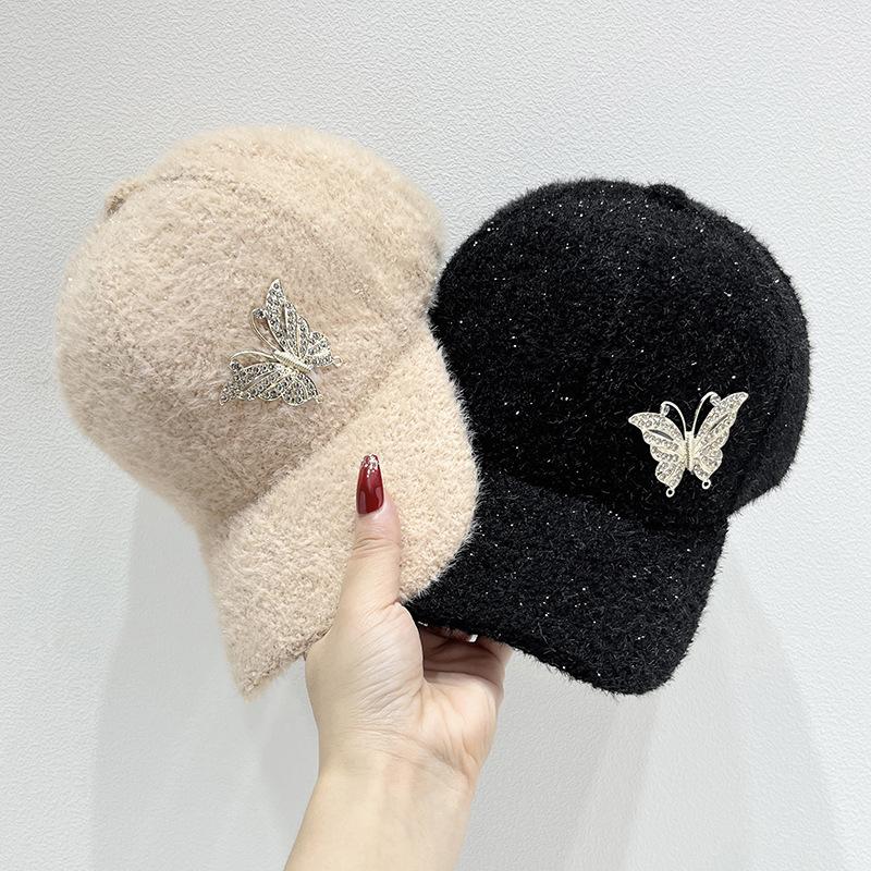 New Butterfly Women's Cozy Fleece-Lined Baseball Cap Sports | Perfect for Fall/Winter | Hand-Washable, One Size Fits All