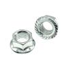 Anti-slip Hexagon Knurled Flange Nut with Washer, Galvanized, Sizes M3-M16