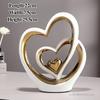 Zhaocai-Creative Love and Sailboat Shaped Ceramic Art Home Decoration Living Room Dining Table TV Cabinet Gift Light Luxury, 1Pc