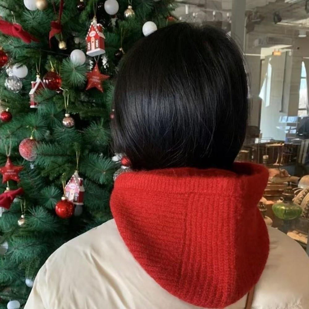 Windproof Knitted Hooded Hat Warm Neck Collar Scarf Cap Fashion Balaclavas Cap  Outdoor