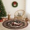 2026 Christmas Area Rug Round Floor Mat Living Room Anti-dirty Wear-resistant