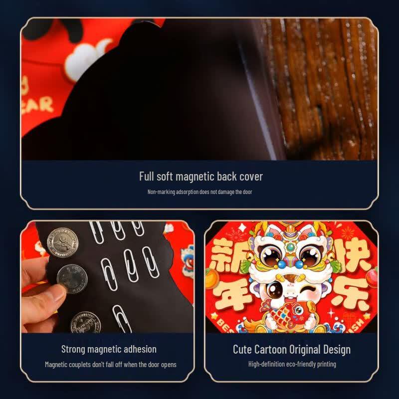 Year of the Horse Magnetic Plush Spring Festival Door Couplets