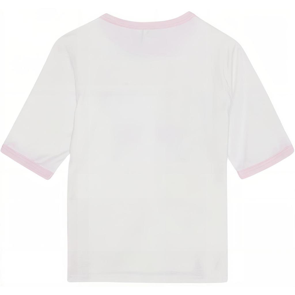 Ganni Ss23 Butterfly Print Pullover Round Neck T-Shirt Women Tops White T3353-151