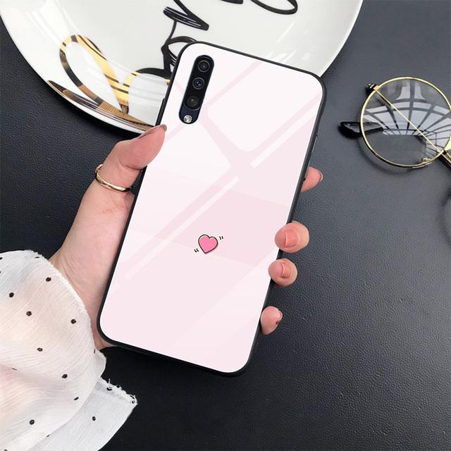 Love Heart Case For Samsung Galaxy A52 A71 A72 A70 A73 A53 A13 5g A03 A22 A21s A03 Core A42 Tempered Glass Cover Luxury Capinha