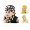 Hat Bandana Set For Toddlers Infants Cute Cartoon Printing Soft Cotton Teething Bibs For 0-2 Years Old Boys Girls