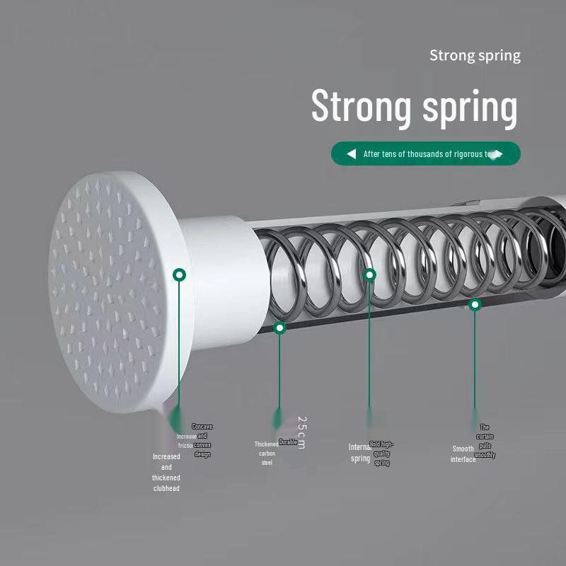 Punch-Free Telescopic Shower Curtain and Clothes Drying Rod