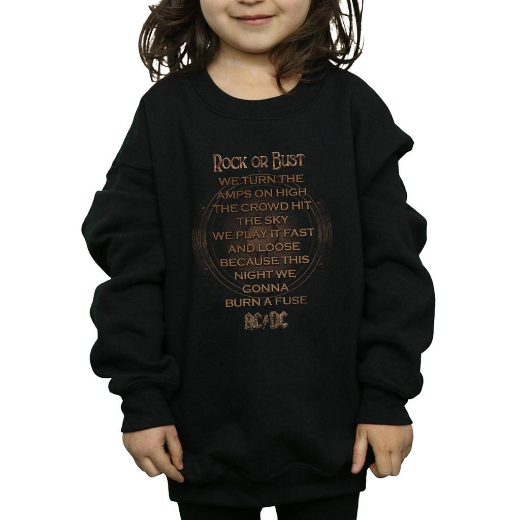 AC/DC Girls Rock Or Bust Lyrics Sweatshirt