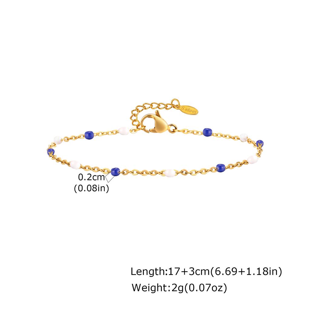 Chic Beads Link Cable Chain Bracelets Colorful Chains Bracelet for Women Waterproof Wrist Jewelry Gifts