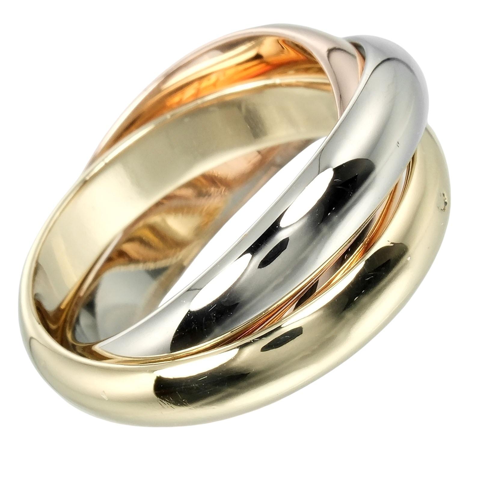 

CARTIER Trinity Ring 0.1 band K18 Gold (YGxPGxWG) #5.4(US Size) 11g Women Used