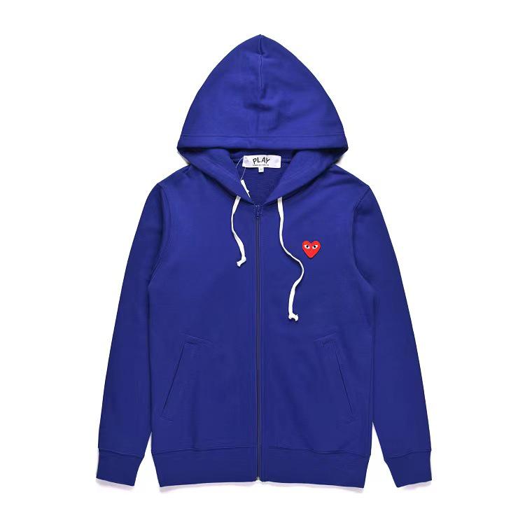 Chuan Jiu 2024 A/W Couple's Heart Hoodie Pullover with Stand Collar & Zipper