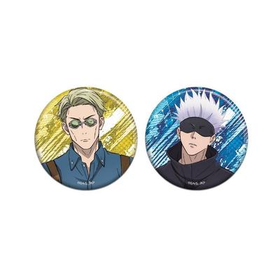 Ensky Badge Métallique Scintillant pour Anime TV Diamètre Fabriqué en et PET "Jujutsu Kaisen" B, env.. 58mm, Étain, Papier,