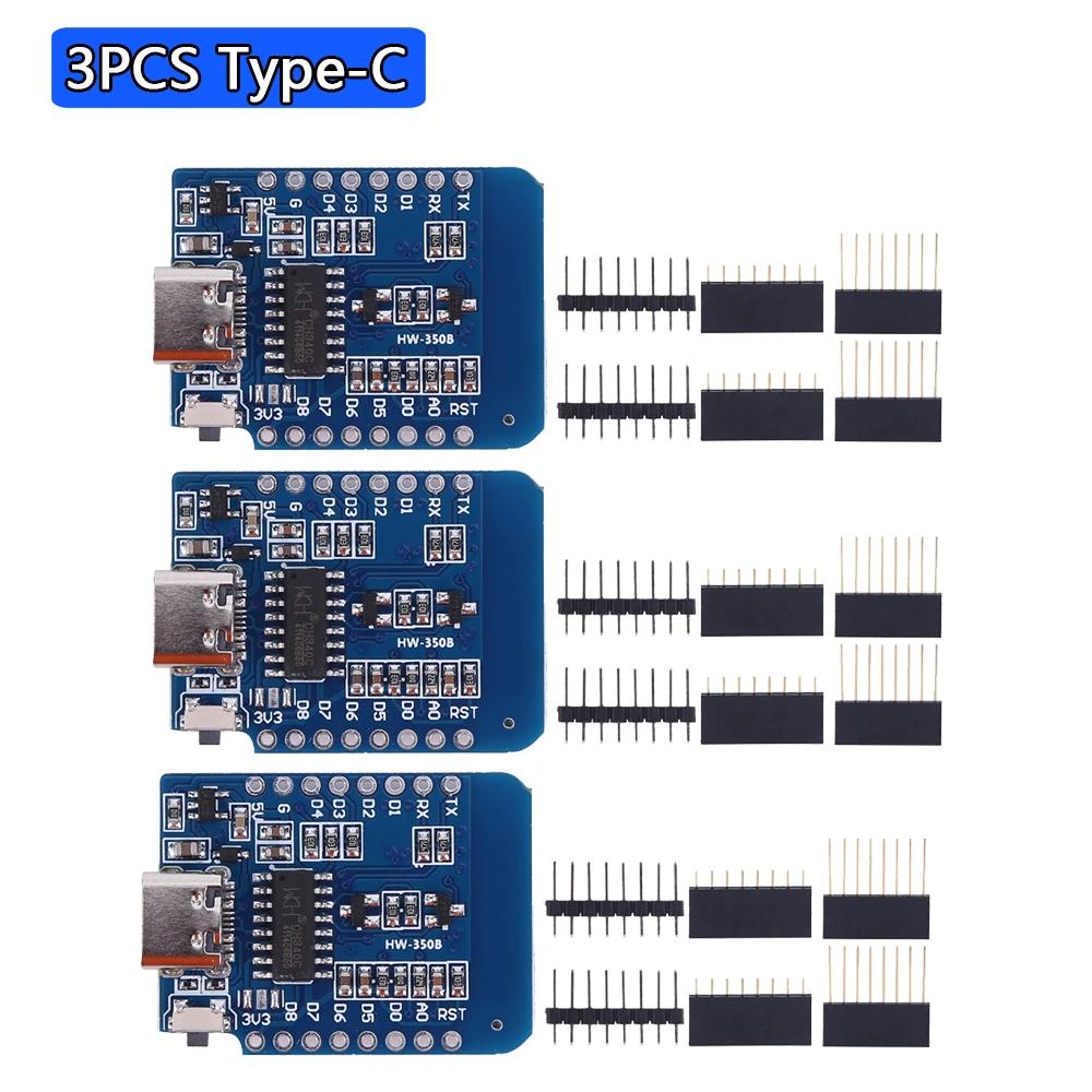 50-1PCS ESP8266 ESP-12F ESP-12 Type-C USB Wemos D1 Mini Wifi Development Board D1 Mini Nodemcu Lua Iot Board 3.3V Met Pins