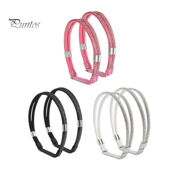 

3 пары фиксированных шнурков многоразового использования из искусственной кожи, сверкающие стразы, эластичные шнурки, сандалии на высоком каблуке, ремешки D