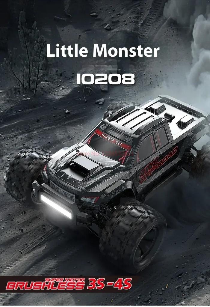 Mjx New 10208 V2 Upgraded Version Brushless 4wd Small Monster 1/10 High Speed RC All Metal Remote Control Off Road Vehicle