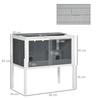 Wooden Hamster Cage for Dwarf Hamsters, Gerbils, Rutin Chicken, with Shelf, Two Huts - Grey