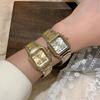 Elegant Gold Square Women's Quartz Watch - Chinese Style Business & Student Wear