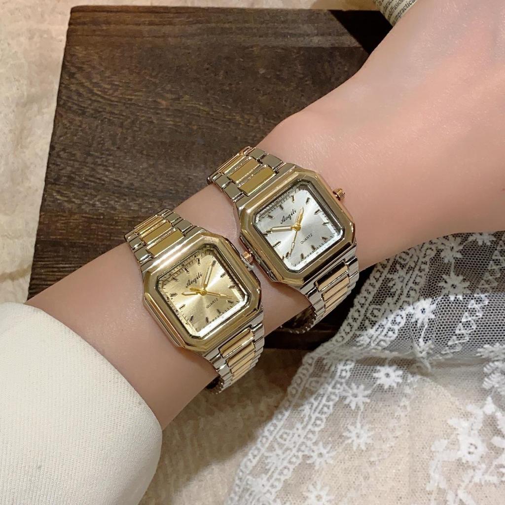 Elegant Gold Square Women's Quartz Watch - Chinese Style Business & Student Wear
