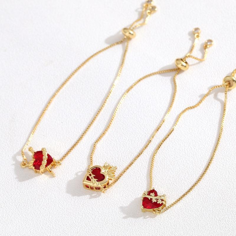 Fashion Heart-shaped Pendant Bracelet, Holy Heart Cross Bracelet, Versatile and Sweet Accessory